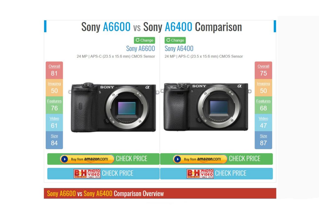 مقایسه Sony A6600 vs Sony A6400