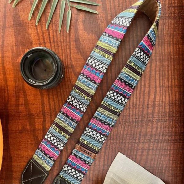 بند دوربین ترنگ طرح پترن صورتی Torang camera neck strap