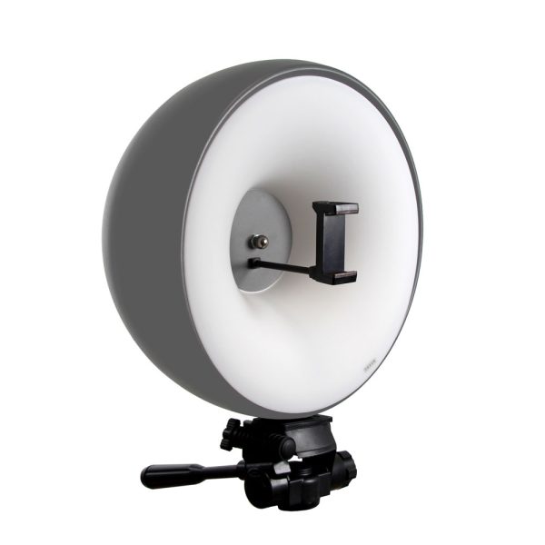 رینگ لایت نکسوس 200وات خاکستری Nexus Ringlight phone holder HS200WH + هولدر موبایل + سه‌پایه