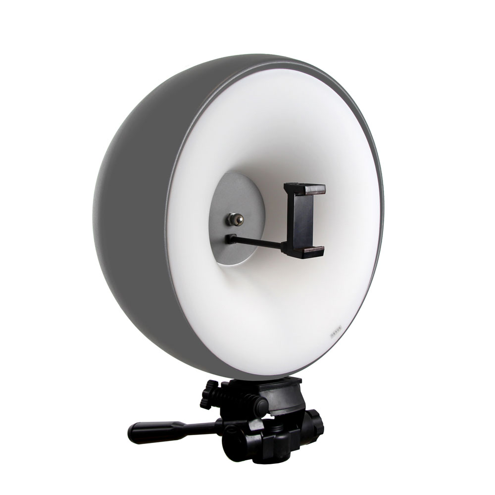 رینگ لایت نکسوس 200وات خاکستری Nexus Ringlight phone holder HS200WH + هولدر موبایل + سه‌پایه