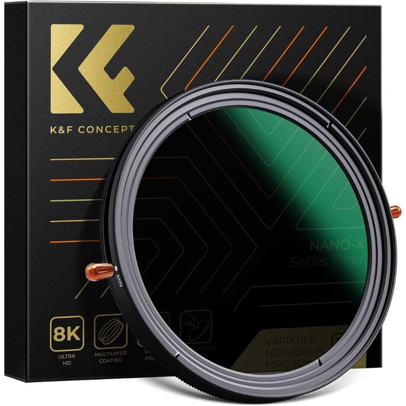 فیلتر لنز K&F 77MM Nano-X CPL+Variable/Fader ND 2~32 filter